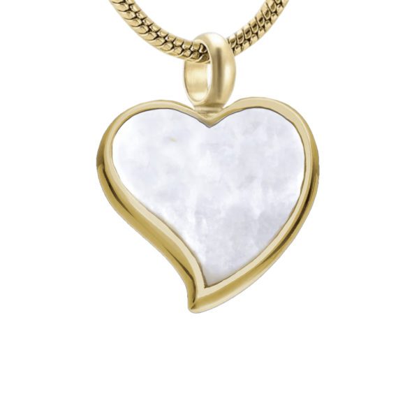 Gold Tone Heart Urn Pendant